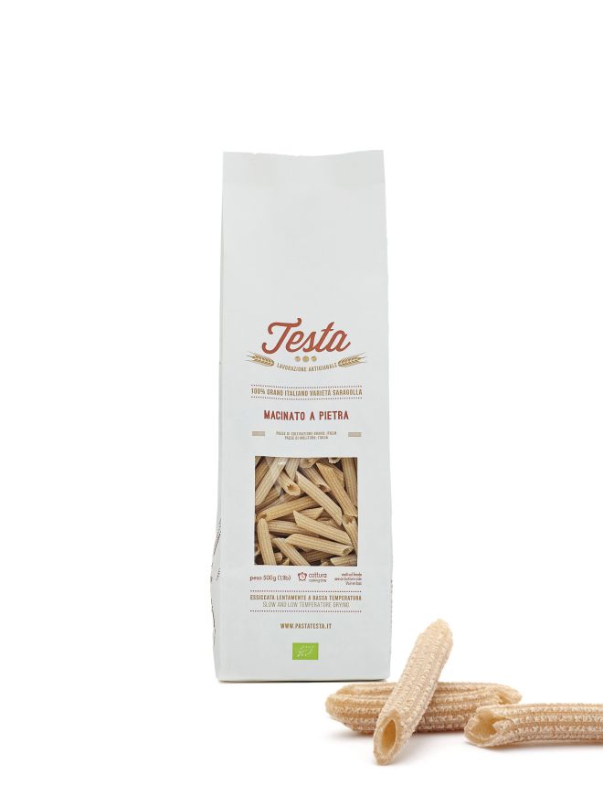 pennette rigate integrali bio grano saragolla macinato a pietra pastatesta comp